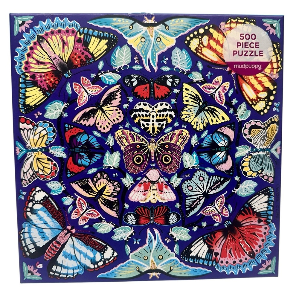 Mudpuppy 500pc Kaleido Butterflies Jigsaw Puzzle 2020 Art Complete 20 x 20"